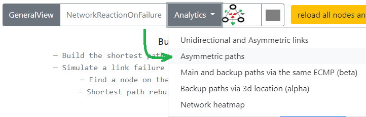 Topolograph ospf asymmetric paths menu